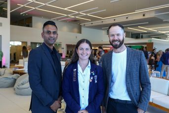 Ella Henderson with sponsors and hosts Archibald and Shorter Northshore